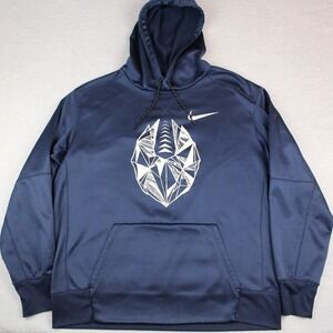 Nike Hoodie Mens Size XL Blue Football White Diamond Polyester Pullover